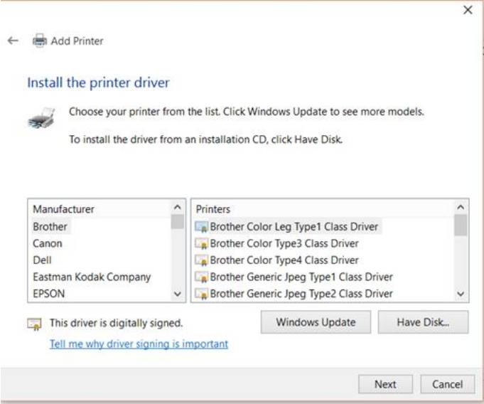 driver hp designjet t250/t650 install_a_printer_driver_screen