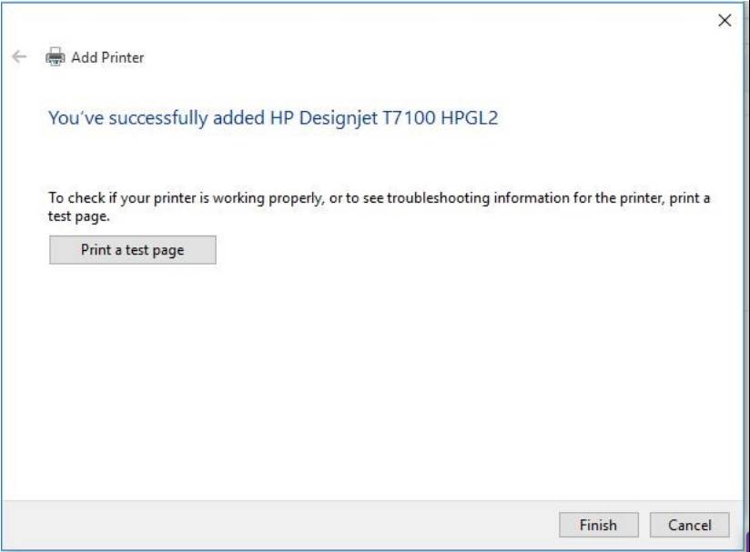 driver hp designjet t250/t650 the_driver_installation_success_screen